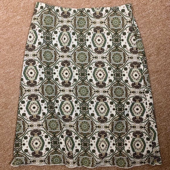 Off white pretty paisley printed mesh midi skirt - Picture 3 of 4